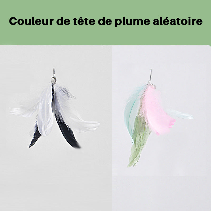 Jouet drôle de bâton de chat avec baguette détachable et base de ventouse