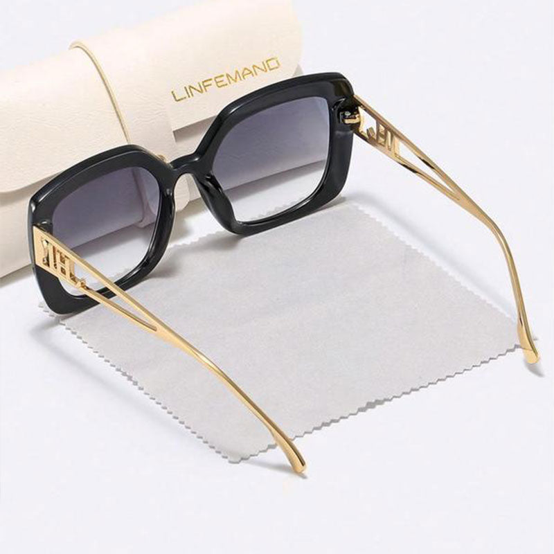 Lunettes de soleil unisexes vintage tendance à grande monture