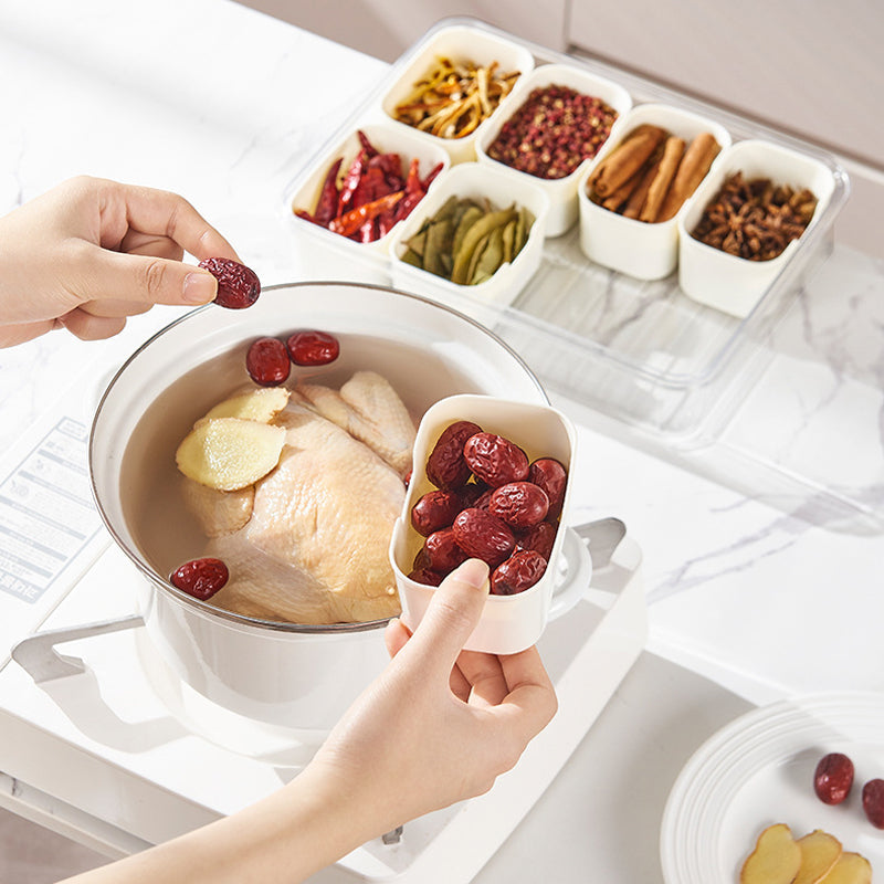 Boîte de conservation transparente pour aliments à plusieurs compartiments avec couvercle et poignée