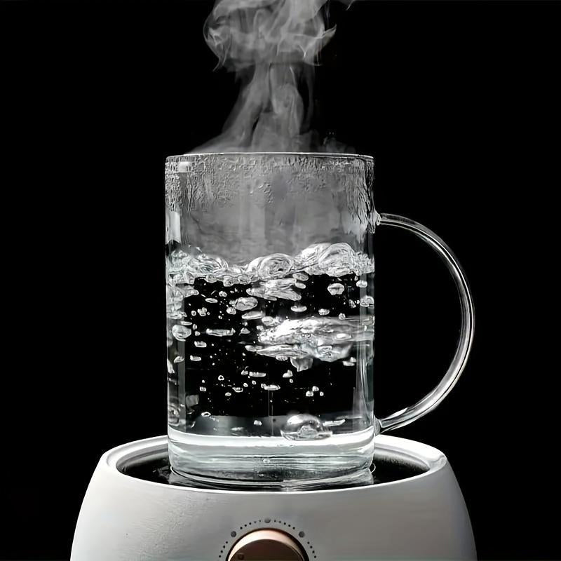 Grande tasse en verre avec couvercle et paille