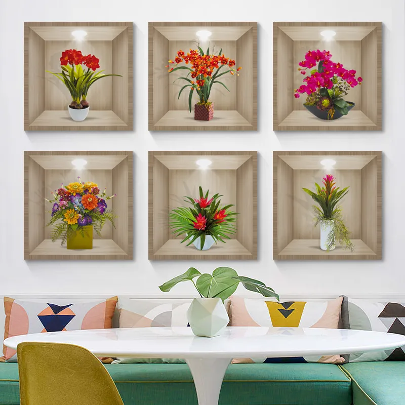 Sticker mural plante verte 3D