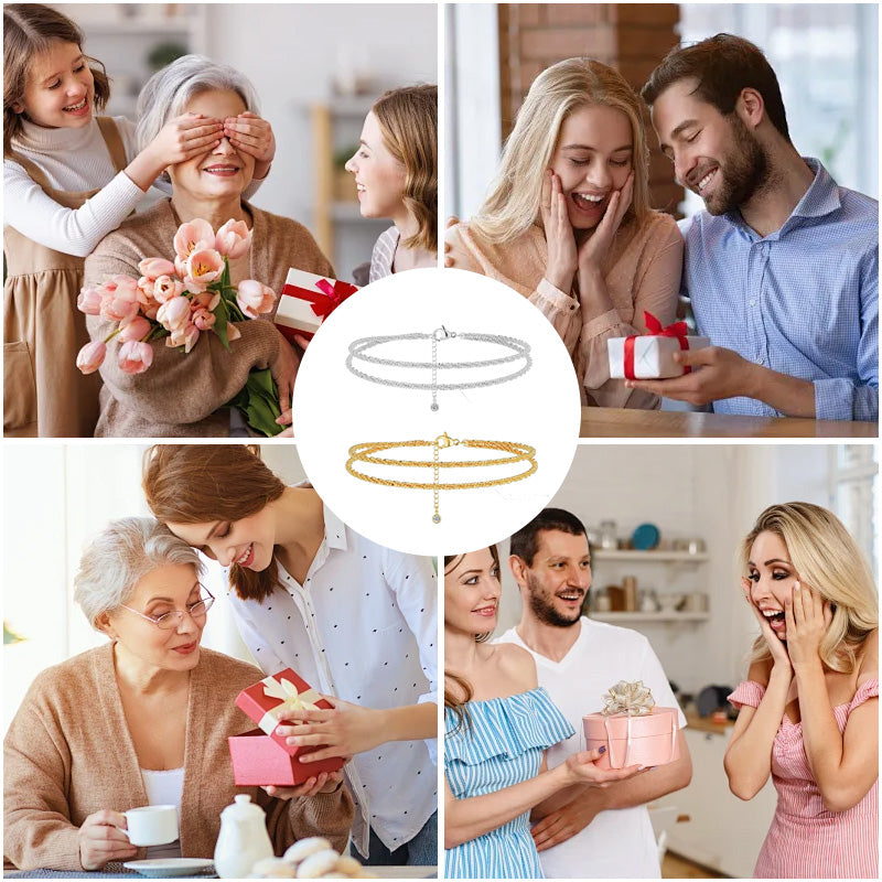 Bracelet de cheville double couche pour femmes