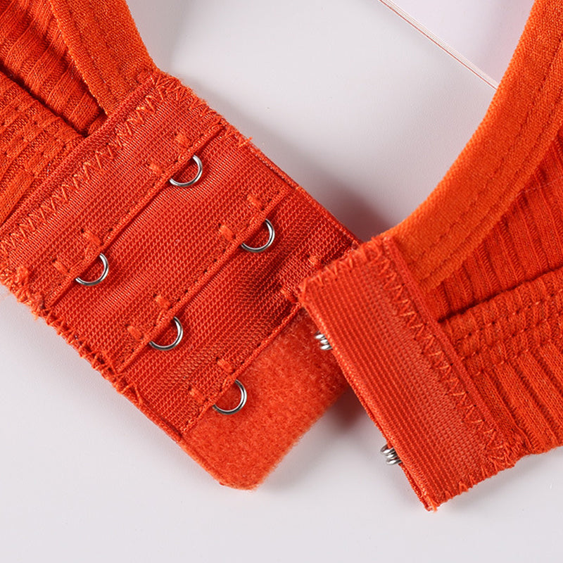 Soutien-gorge sans fil à découpes unies pour femmes