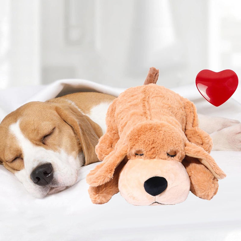 Jouet d'accompagnement anti-stress pour chien avec simulation de battement de cœur