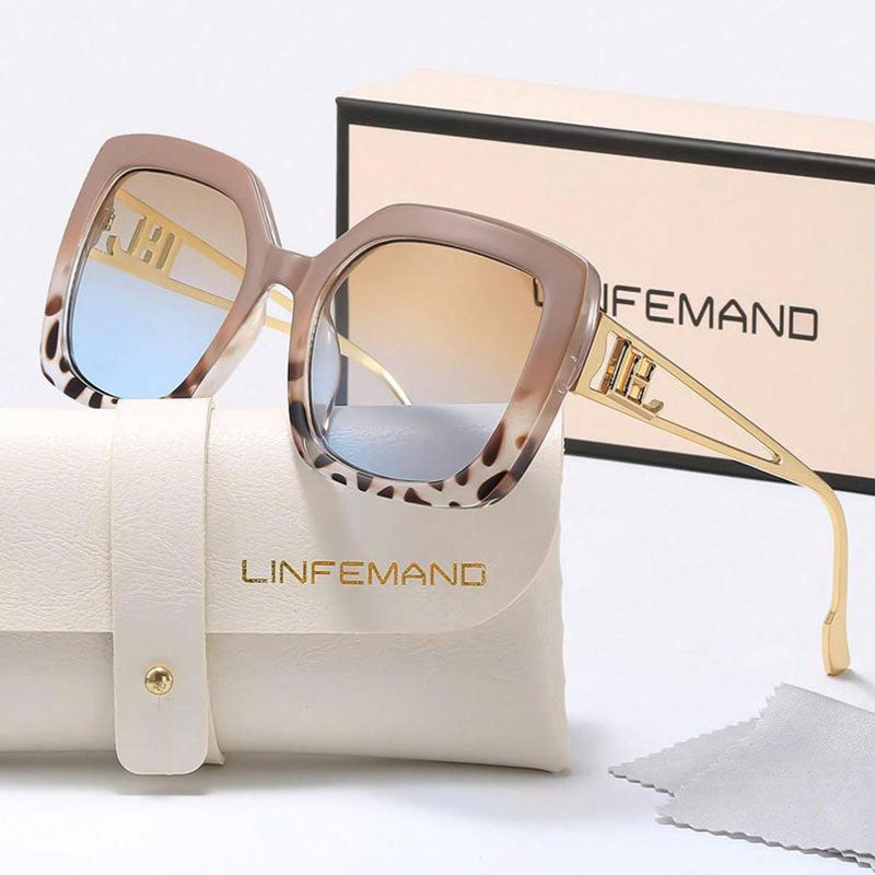 Lunettes de soleil unisexes vintage tendance à grande monture