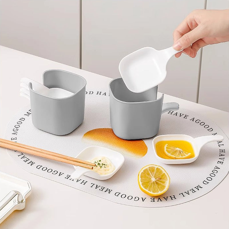 Ensemble de plats à sauce et support