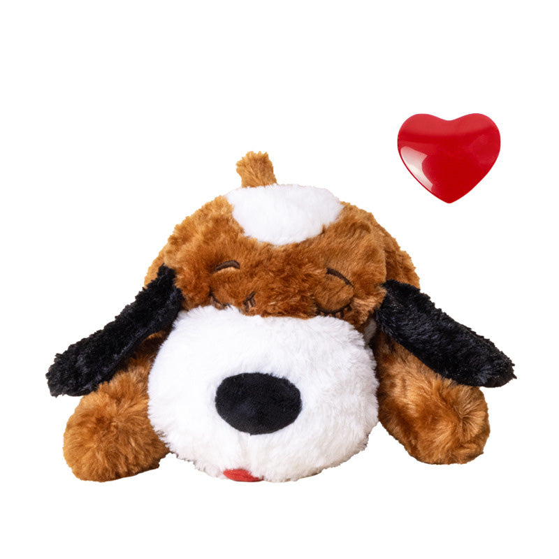 Jouet d'accompagnement anti-stress pour chien avec simulation de battement de cœur