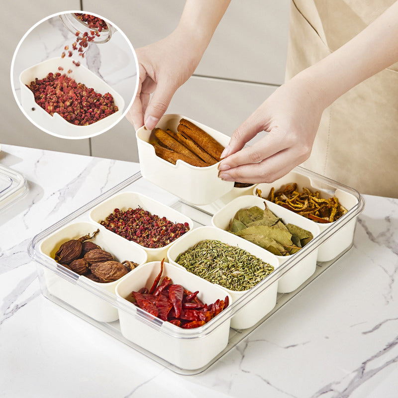 Boîte de conservation transparente pour aliments à plusieurs compartiments avec couvercle et poignée
