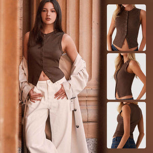 Gilet boutonné sans manches
