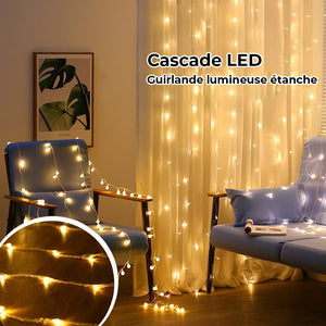 Guirlande lumineuse étanche à 320 LED 3M 10 lignes 8 modes cascade