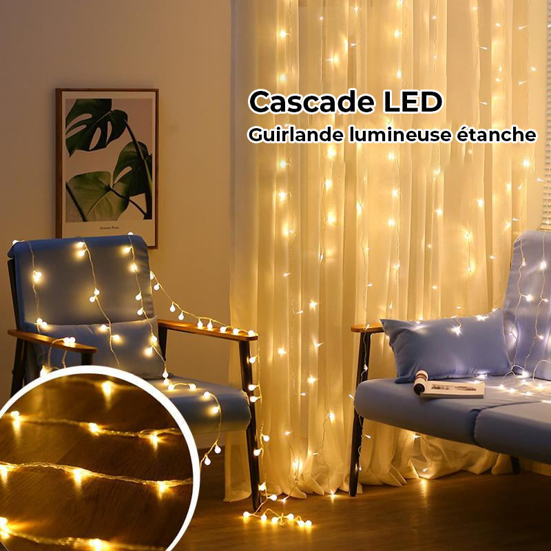Guirlande lumineuse étanche à 320 LED 3M 10 lignes 8 modes cascade