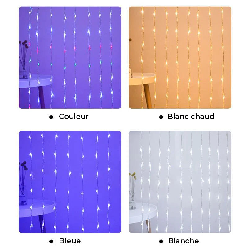 Guirlande lumineuse étanche à 320 LED 3M 10 lignes 8 modes cascade