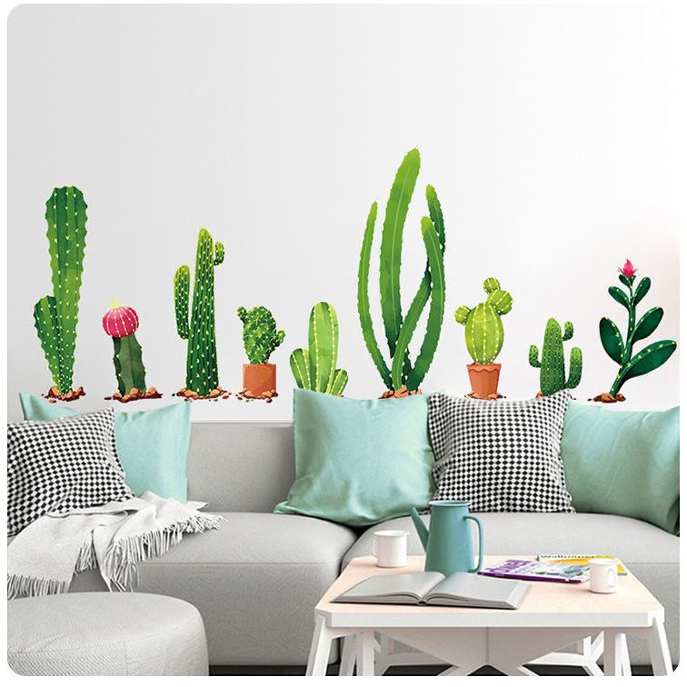 Sticker mural plante verte 3D