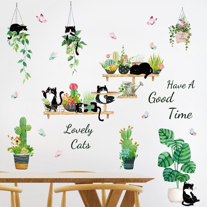Sticker mural plante verte 3D