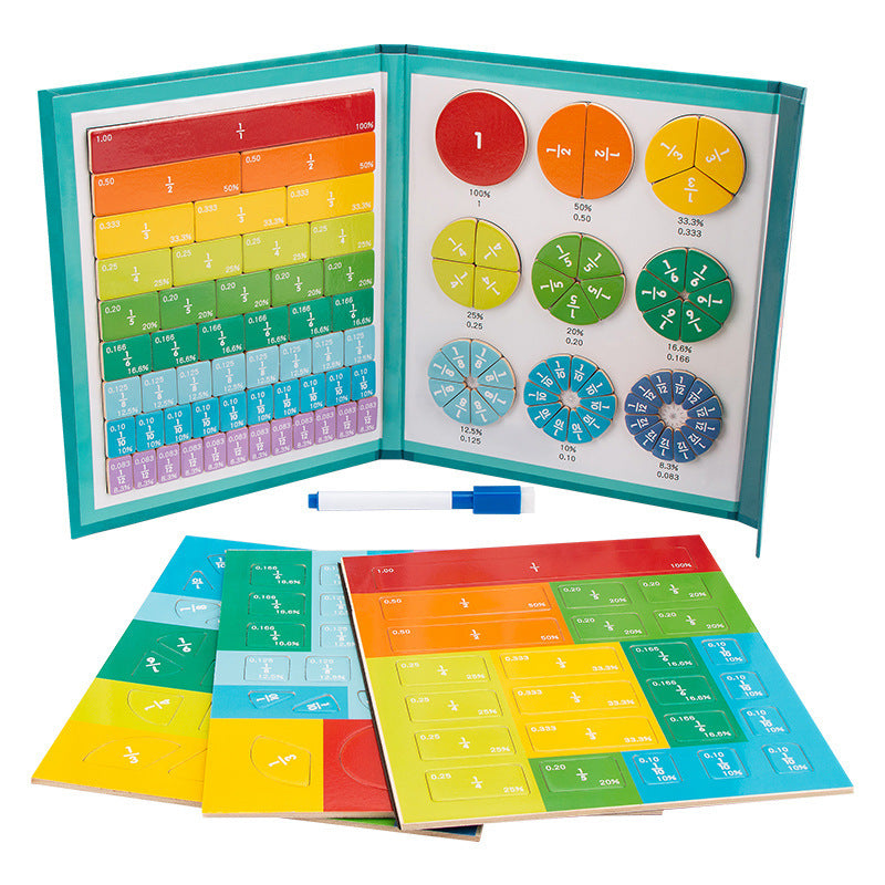 Puzzle de fractions de livre magnétique pour enfants