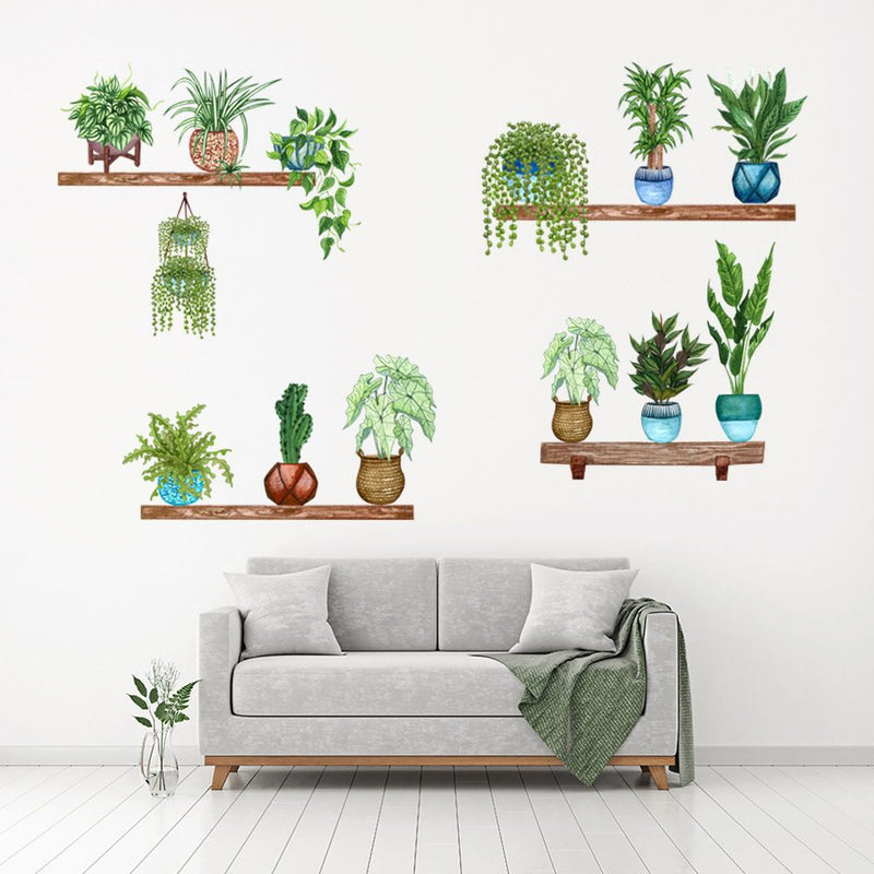 Sticker mural plante verte 3D