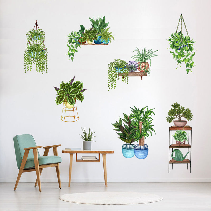 Sticker mural plante verte 3D