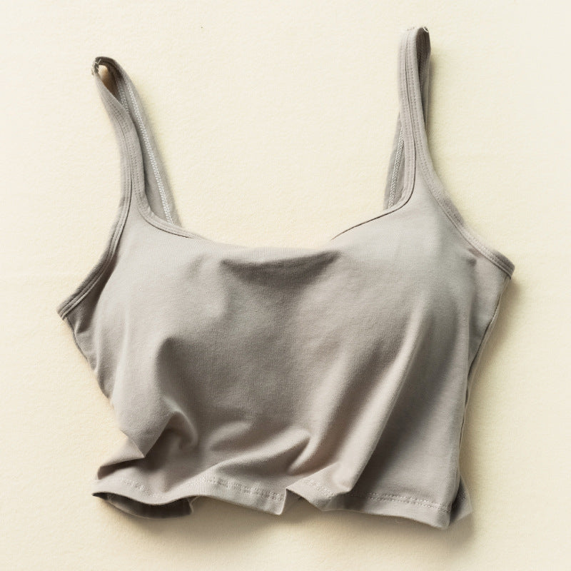 Soutien-gorge de sport respirant à séchage rapide de couleur unie pour femmes
