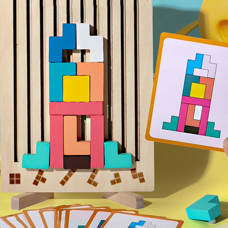Jeu de puzzle empilable en bois