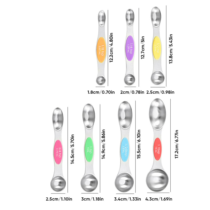 Ensemble de cuillères à mesurer magnétiques en acier inoxydable