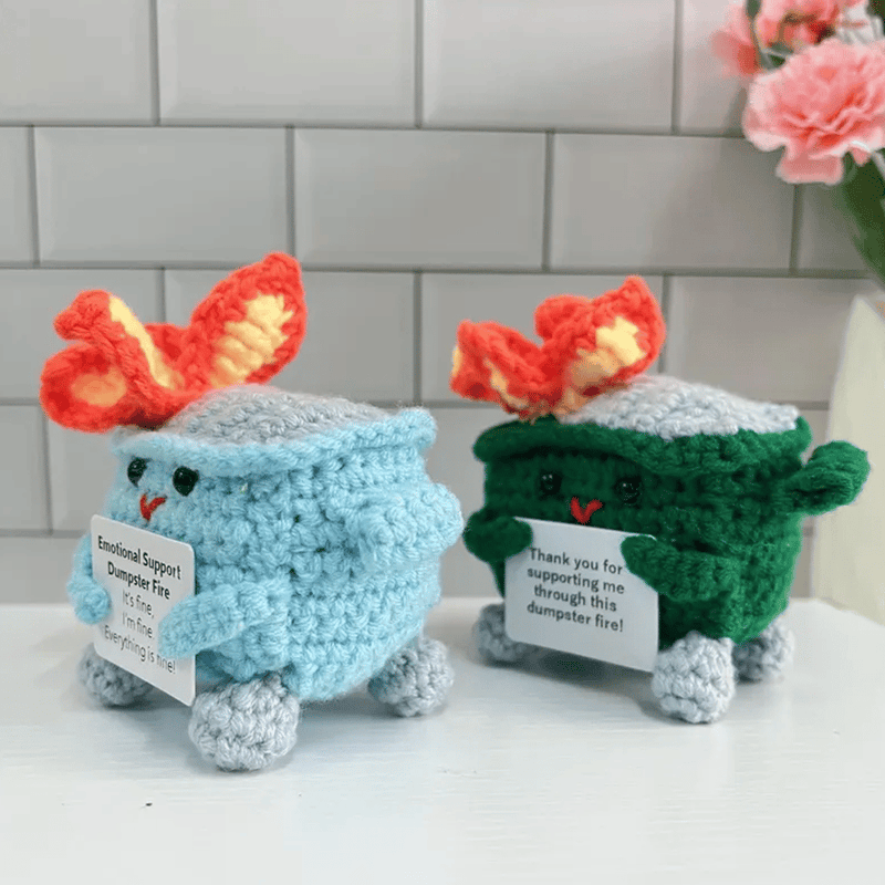 Crochet benne à ordures en feu