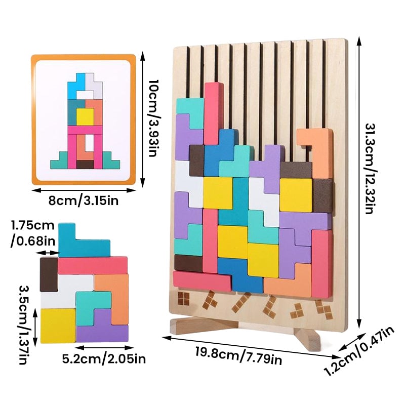 Jeu de puzzle empilable en bois