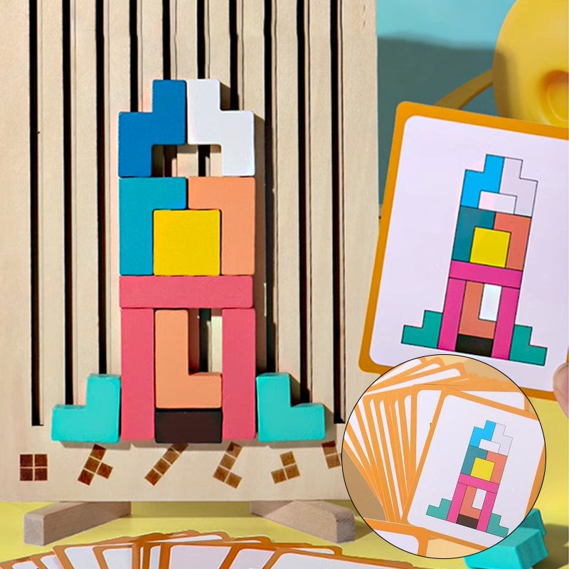 Jeu de puzzle empilable en bois