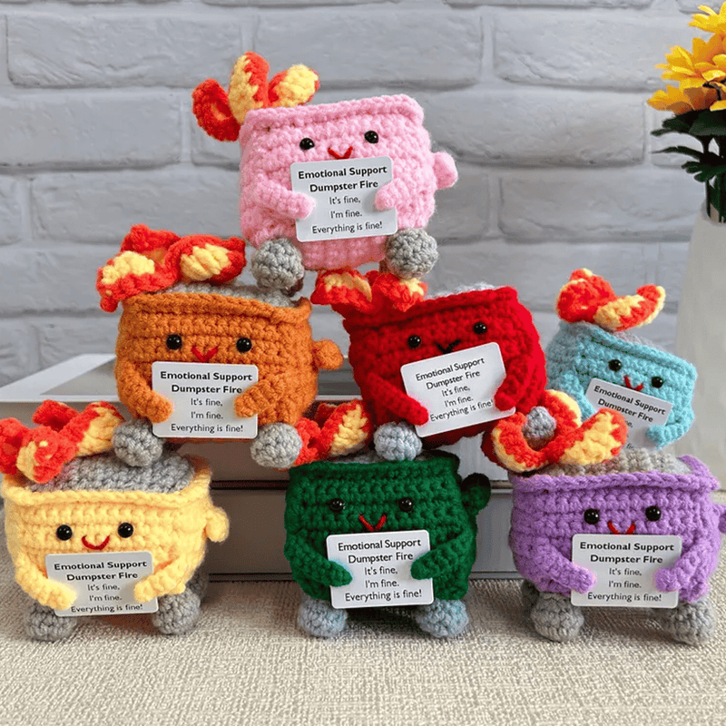 Crochet benne à ordures en feu