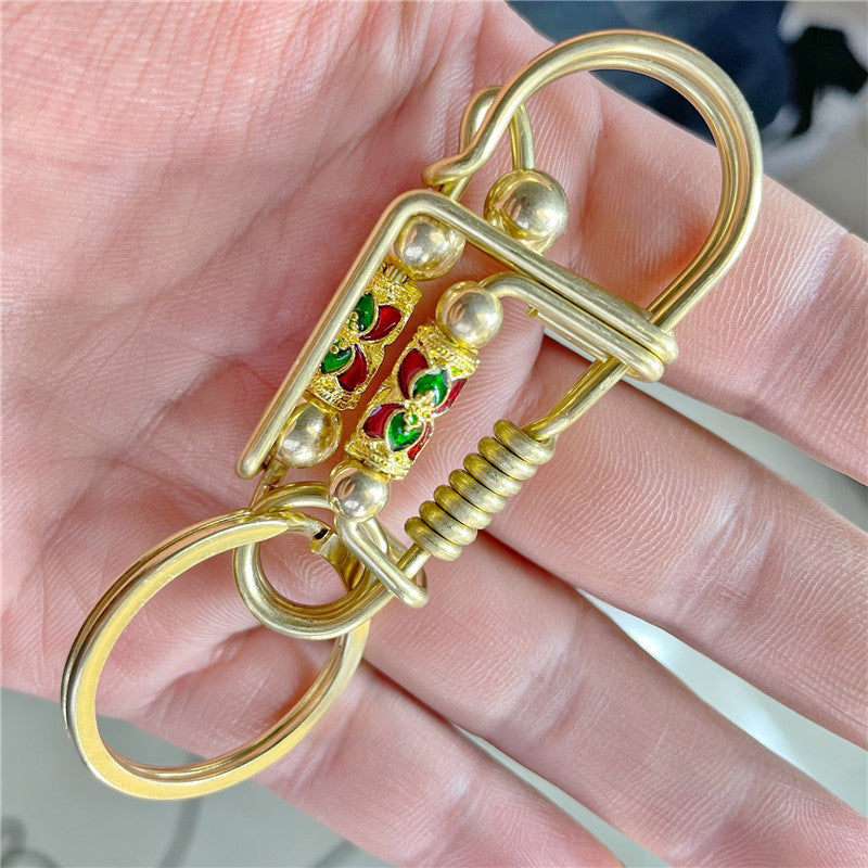 Porte-clés en laiton inoxydable