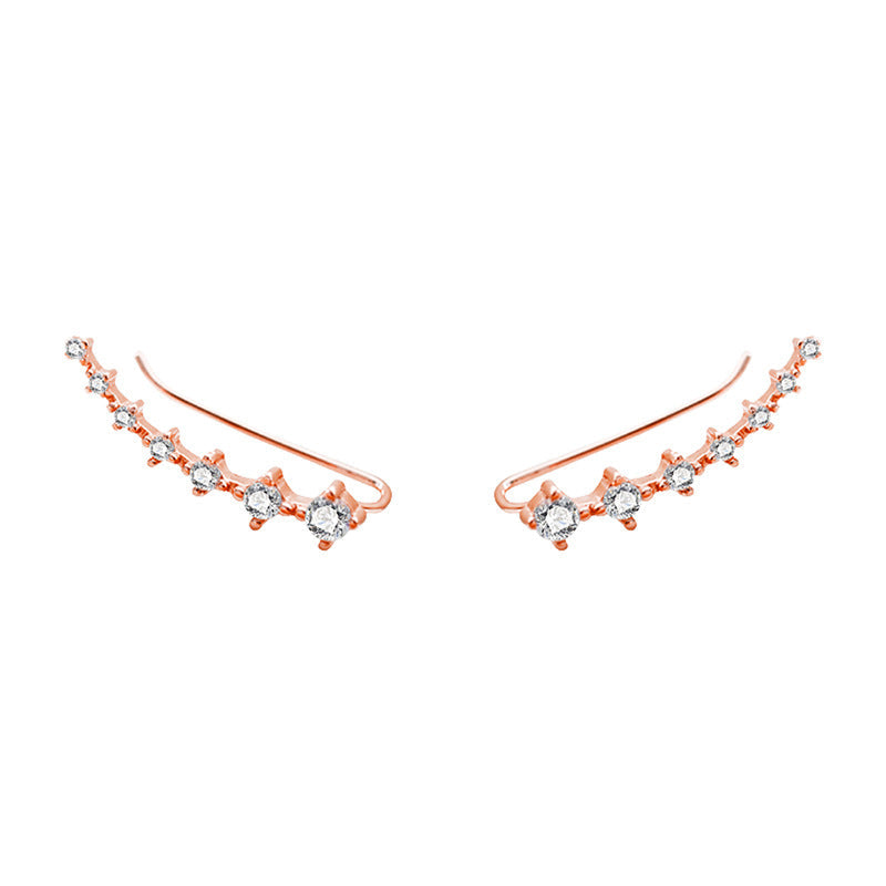 Boucles d'oreilles à tige en diamant sept étoiles