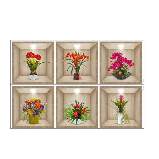 Sticker mural plante verte 3D