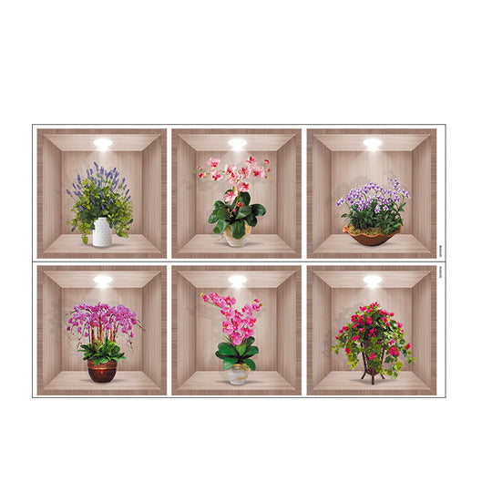 Sticker mural plante verte 3D