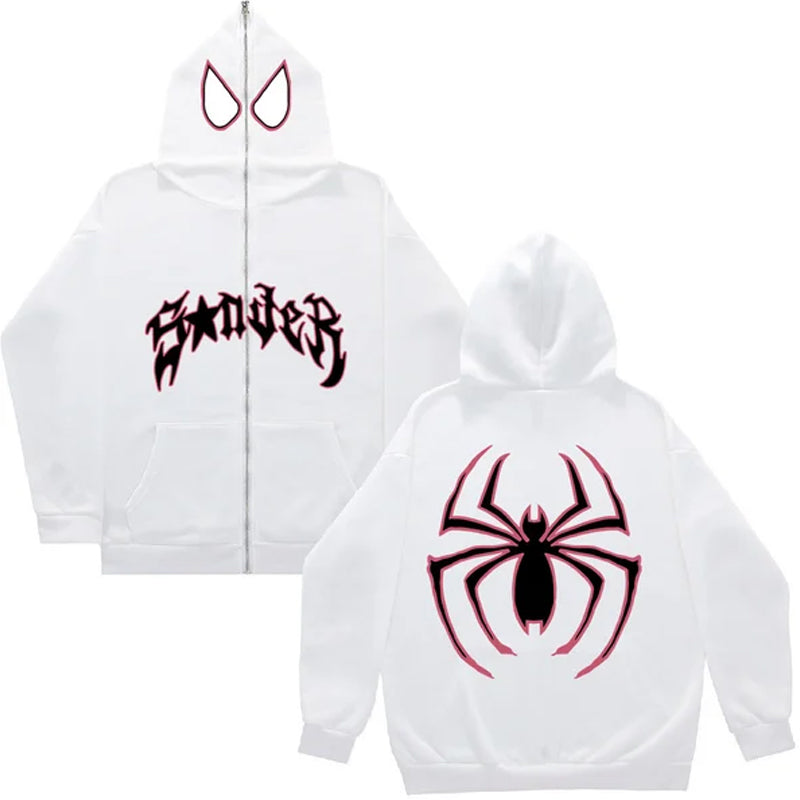 Sweat à capuche zippé Spider Punk