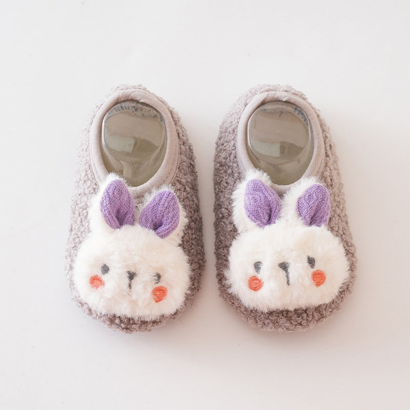 Chaussures chaussettes mignonnes en fourrure pour bébé