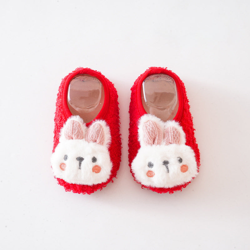 Chaussures chaussettes mignonnes en fourrure pour bébé
