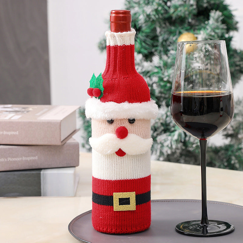 Couverture de bouteille de vin décorative de Noël