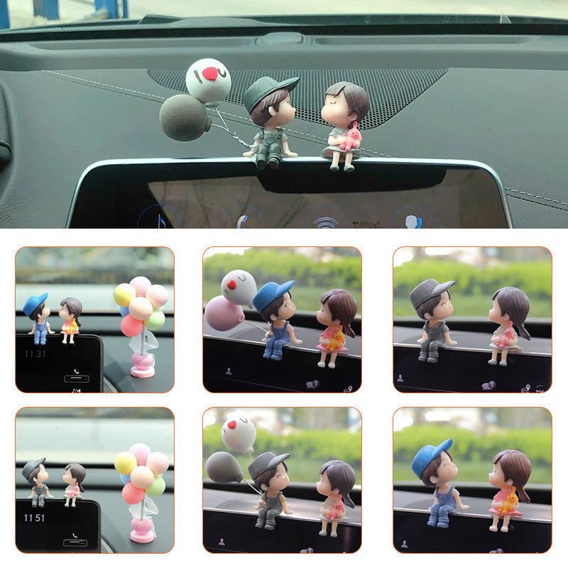 Ornement de voiture de couple mignon