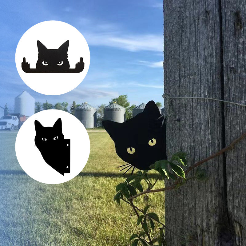Pré-vente>> Ornement de chat lorgnant noir