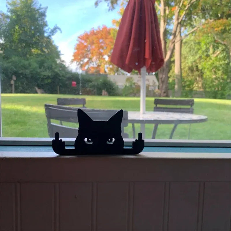 Pré-vente>> Ornement de chat lorgnant noir