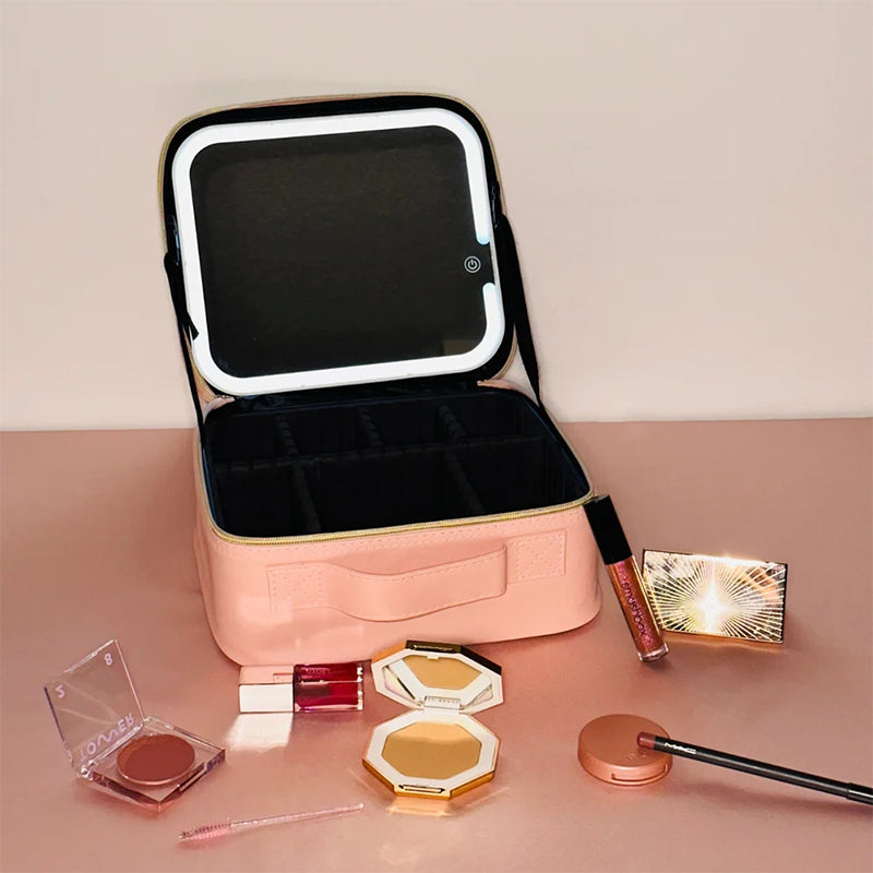 Trousse de maquillage avec miroir LED