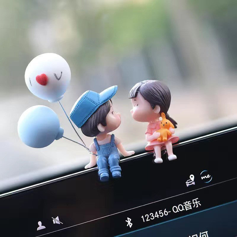 Ornement de voiture de couple mignon