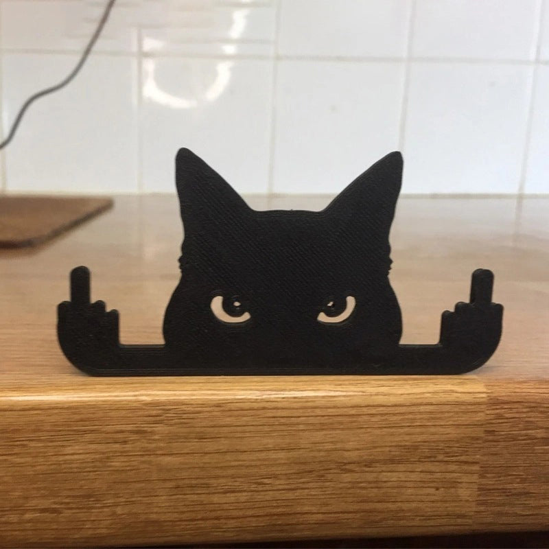Pré-vente>> Ornement de chat lorgnant noir