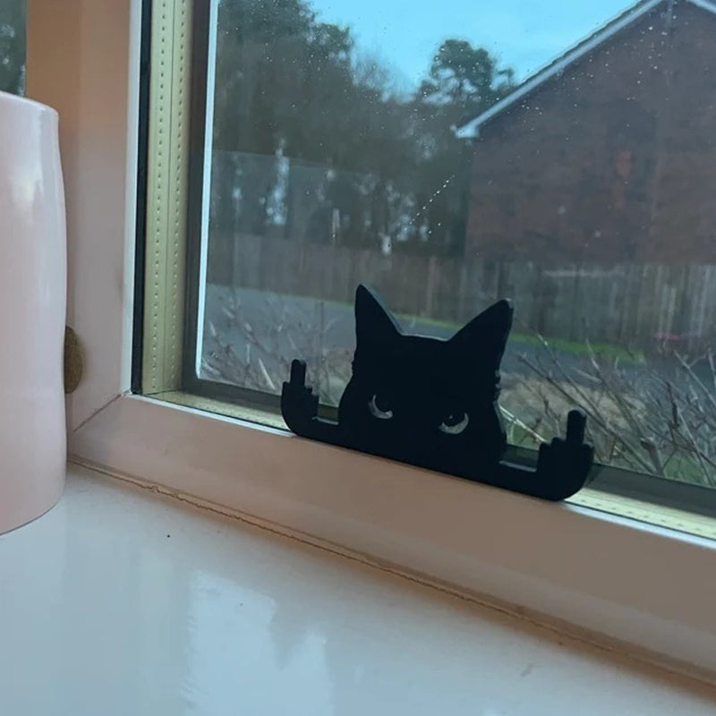 Pré-vente>> Ornement de chat lorgnant noir