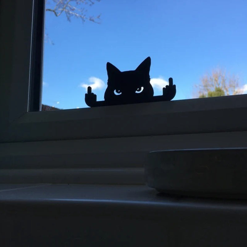 Pré-vente>> Ornement de chat lorgnant noir