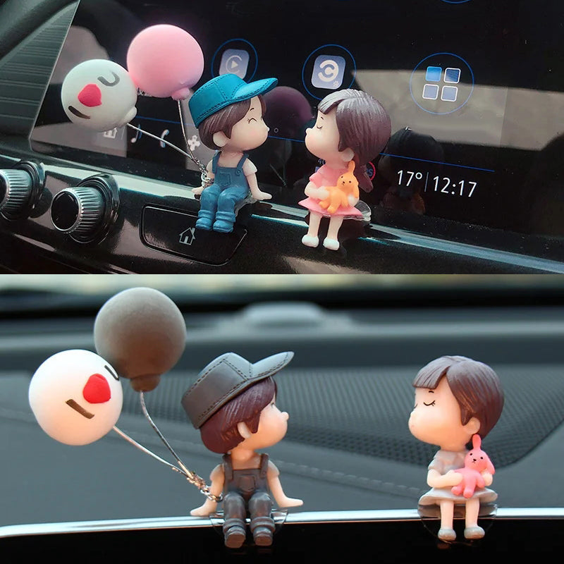 Ornement de voiture de couple mignon