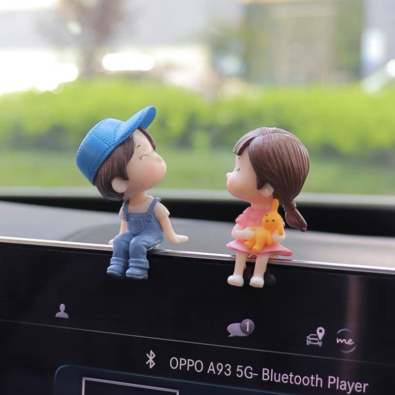 Ornement de voiture de couple mignon