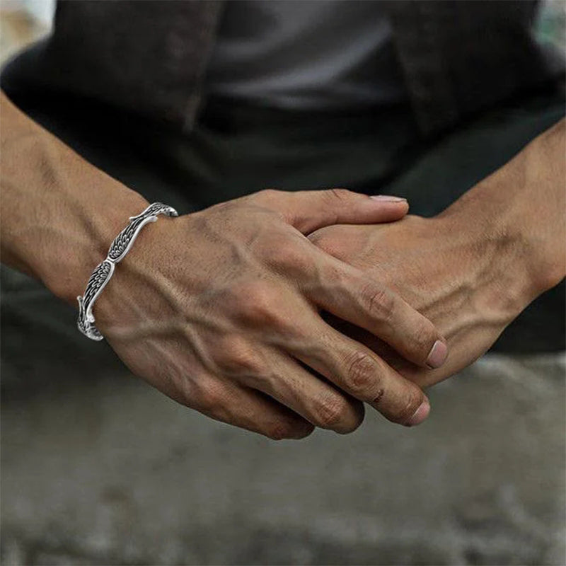 Bracelet en argent sterling de style vintage avec des ailes d'ange