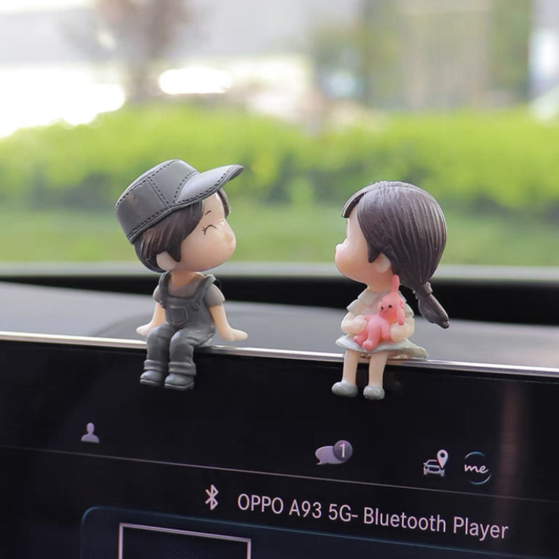 Ornement de voiture de couple mignon