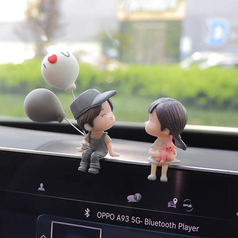 Ornement de voiture de couple mignon