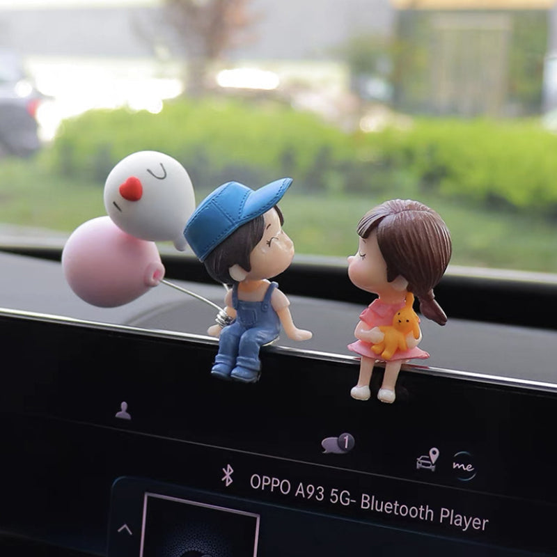 Ornement de voiture de couple mignon